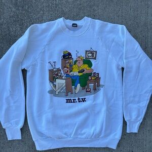 Vintage 80's Sreen Stars
Sweatshirt "Mr. TV" Logo Men's Size XXL EUC